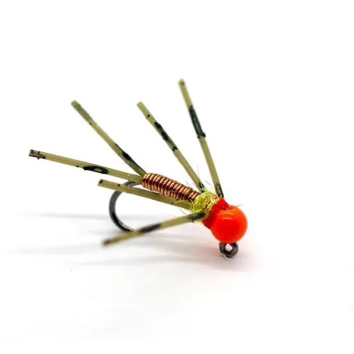 Copper John Rubberlegs – 4.0mm Fluo Orange Tungsten