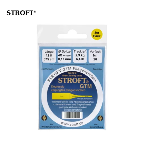 Stroft GTM Tapered Leader 12ft - 3-pack