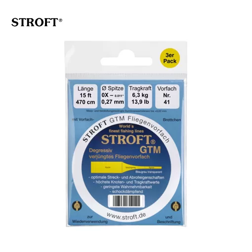 Stroft GTM Tapered Leader 15ft - 3-pack
