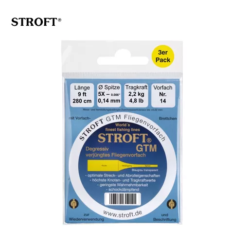 Stroft GTM Tapered Leader 9ft - 3-pack